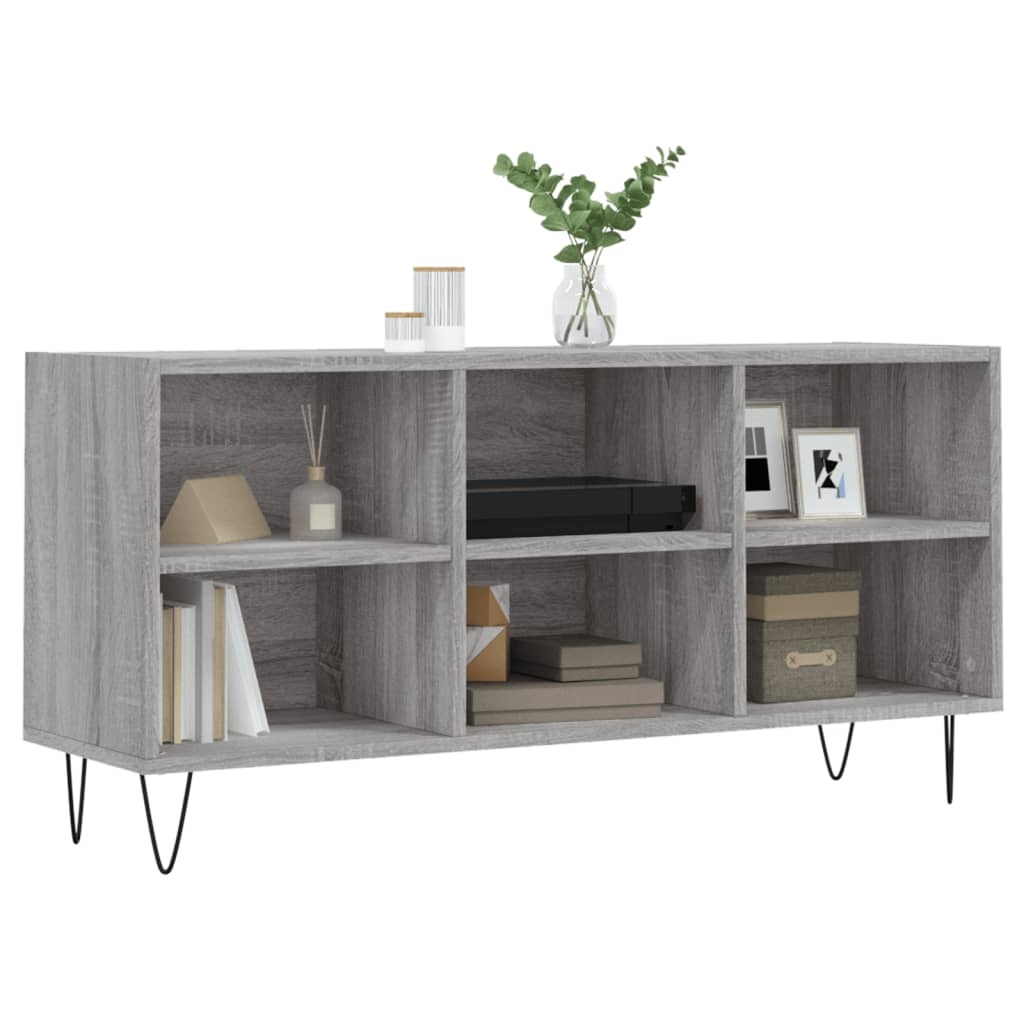 Tv-meubel 103,5x30x50 cm bewerkt hout grijs sonoma eikenkleurig
