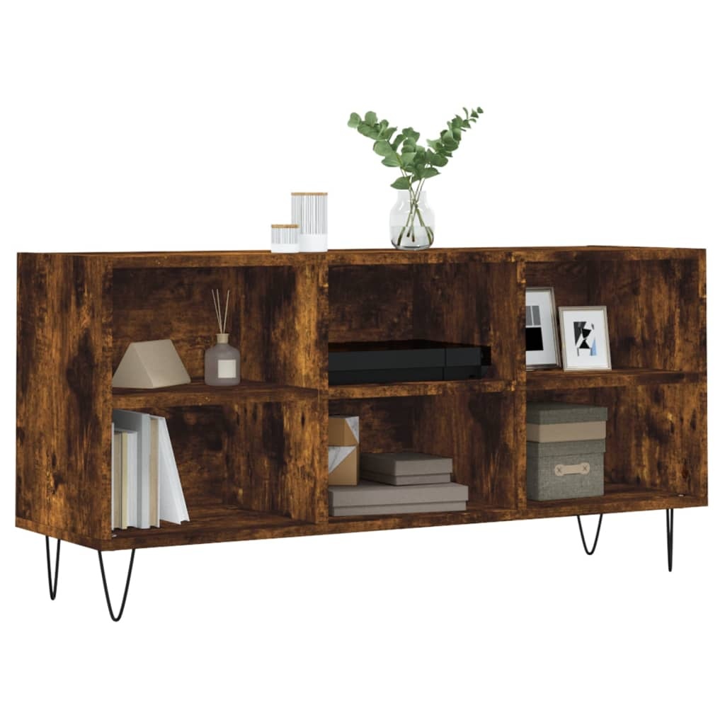 Tv-meubel 103,5x30x50 cm bewerkt hout gerookt eikenkleurig