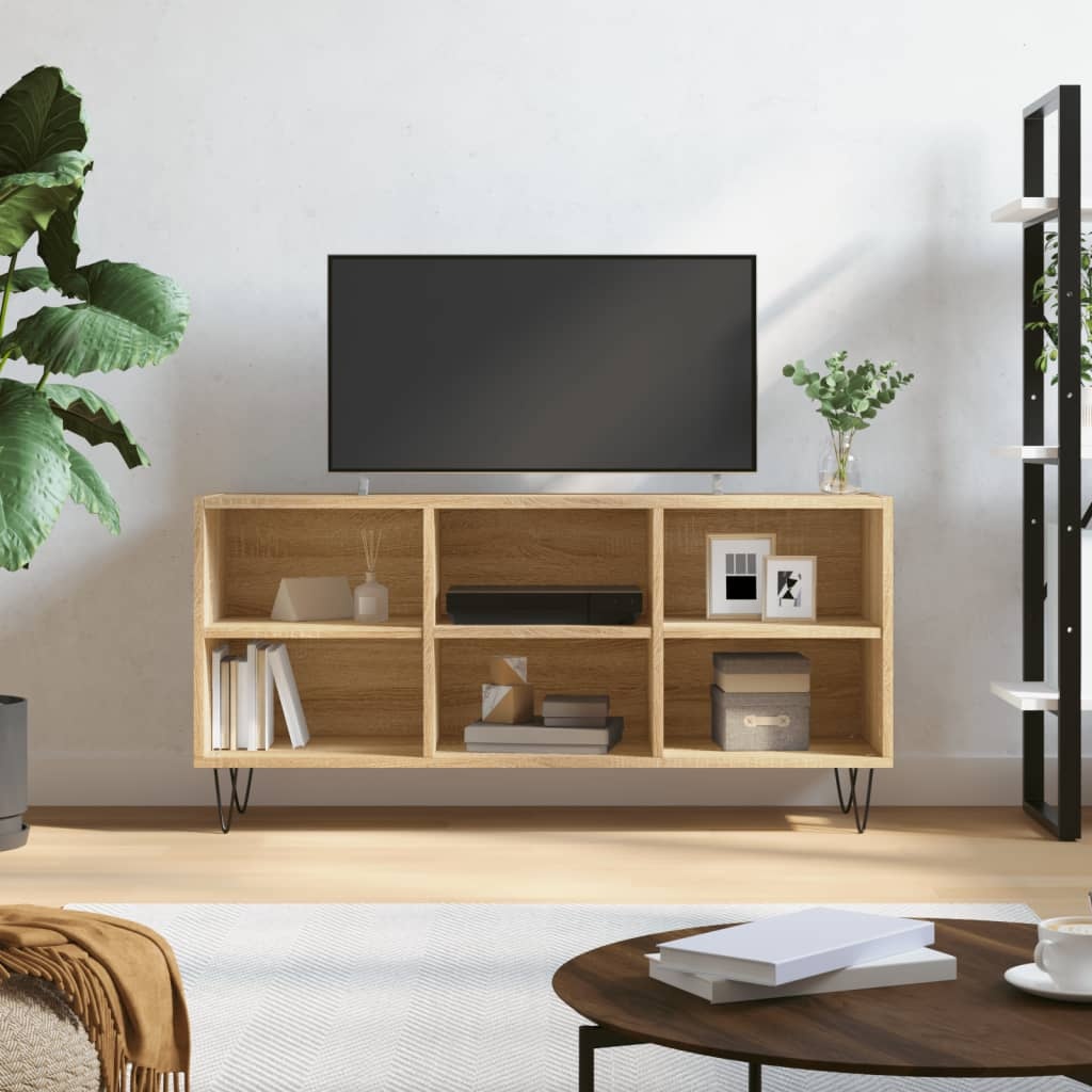 Tv-meubel 103,5x30x50 cm bewerkt hout sonoma eikenkleurig