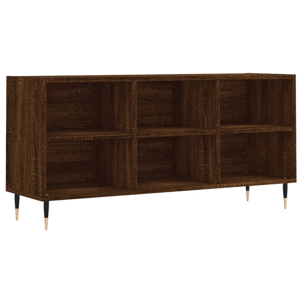 Tv-meubel 103,5x30x50 cm bewerkt hout bruineikenkleurig