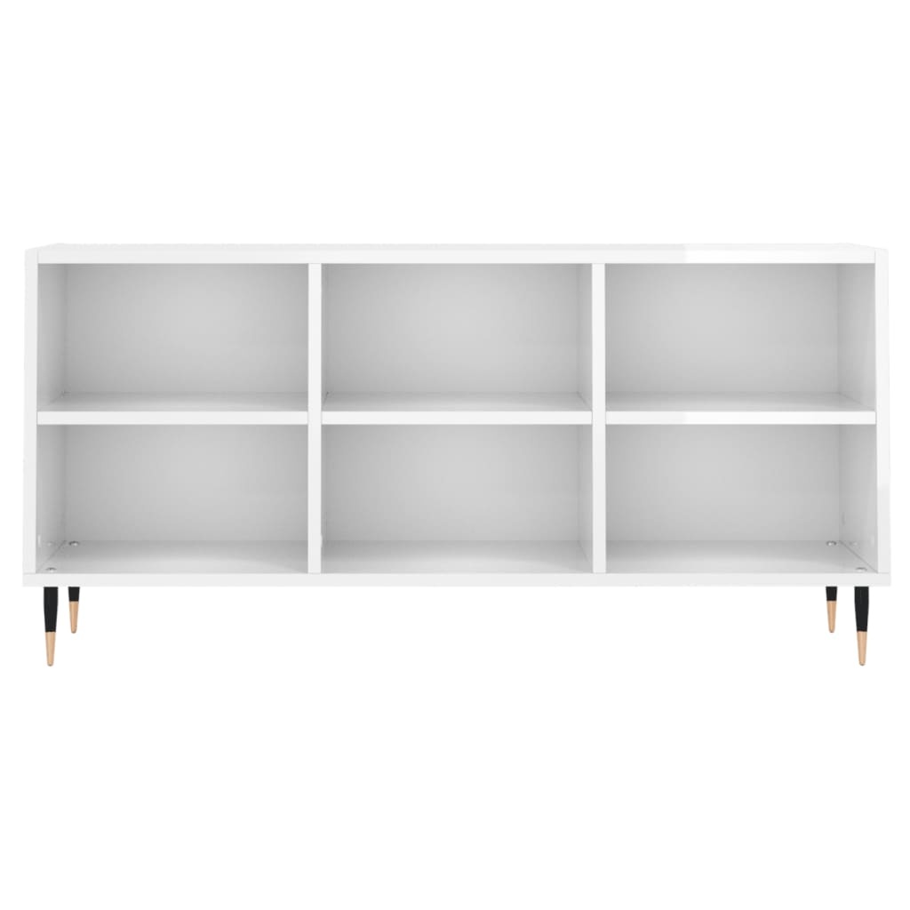Tv-meubel 103,5x30x50 cm bewerkt hout hoogglans wit