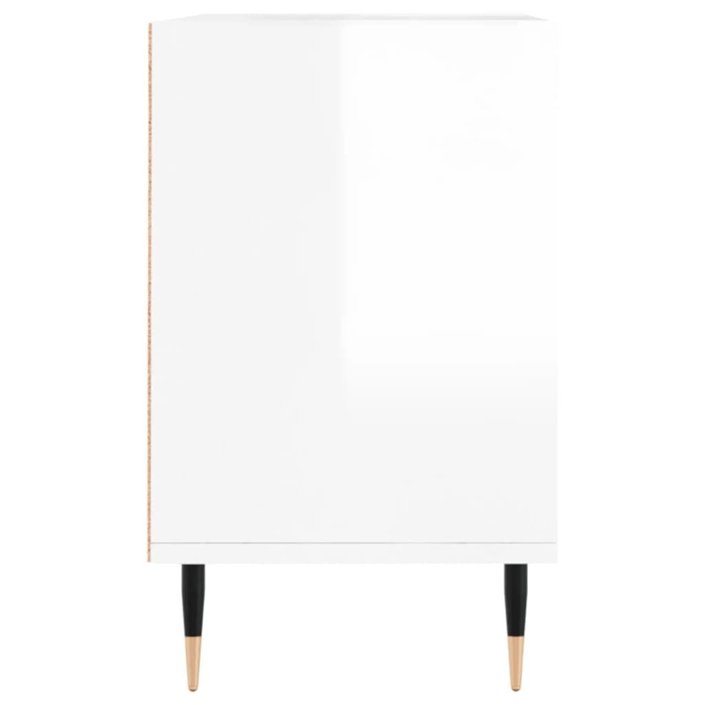 Tv-meubel 103,5x30x50 cm bewerkt hout hoogglans wit