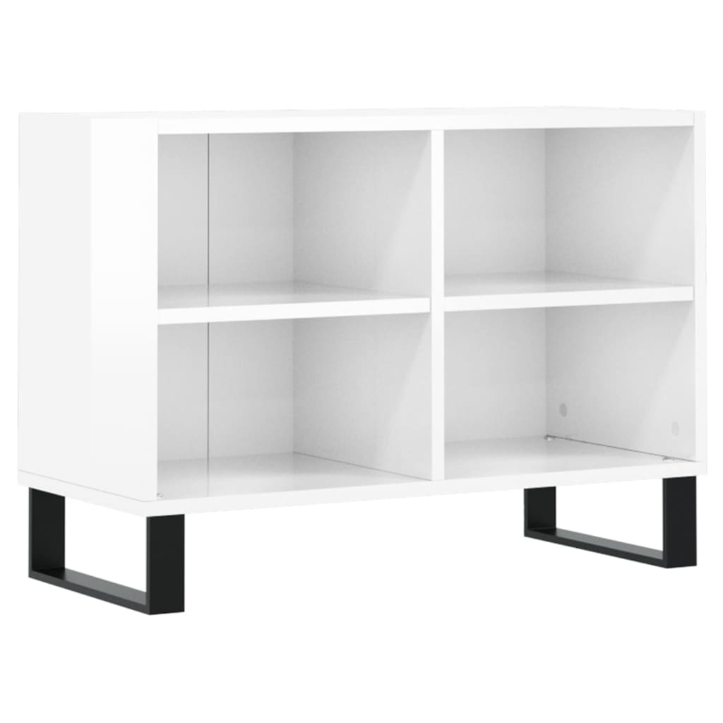 Tv-meubel 69,5x30x50 cm bewerkt hout hoogglans wit