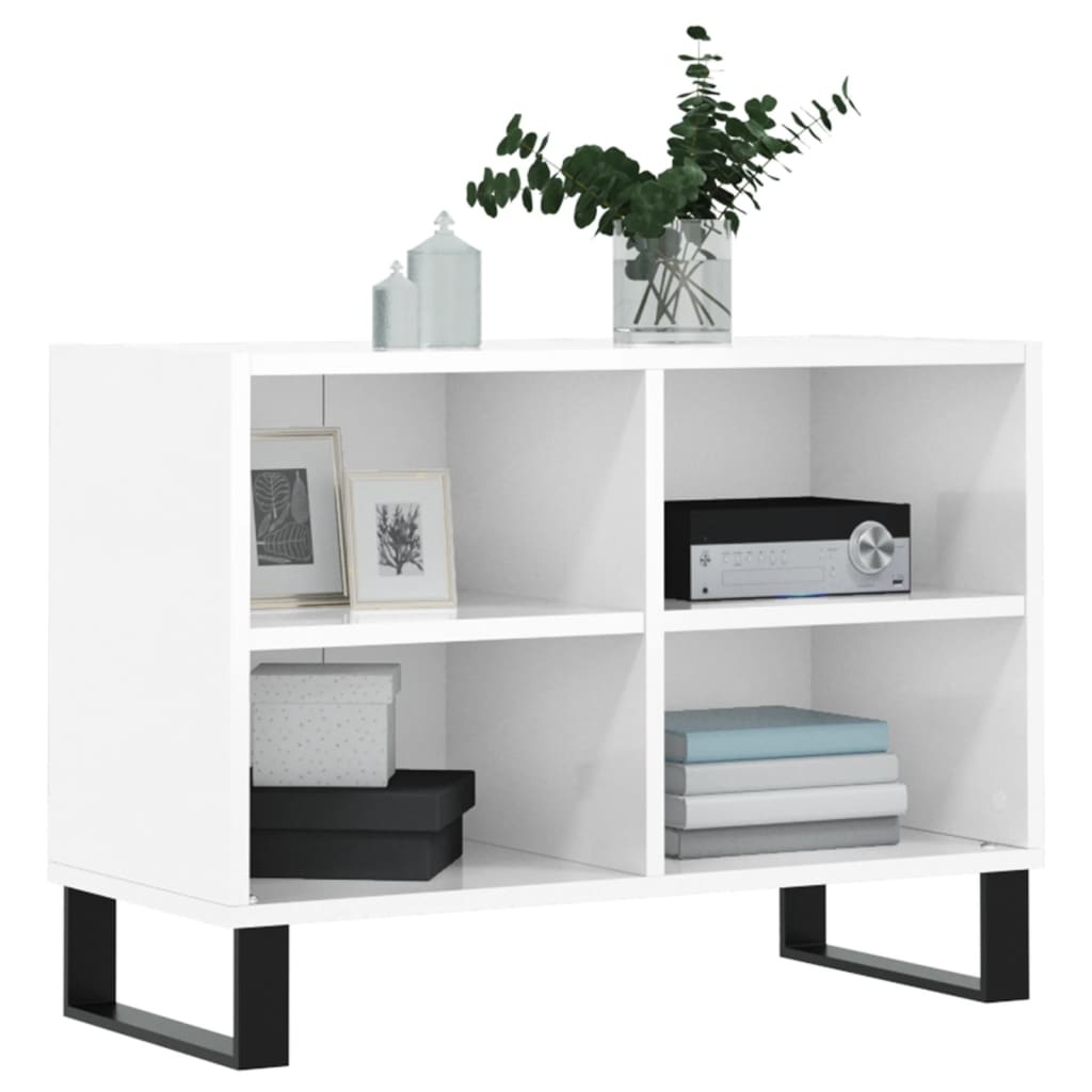 Tv-meubel 69,5x30x50 cm bewerkt hout hoogglans wit