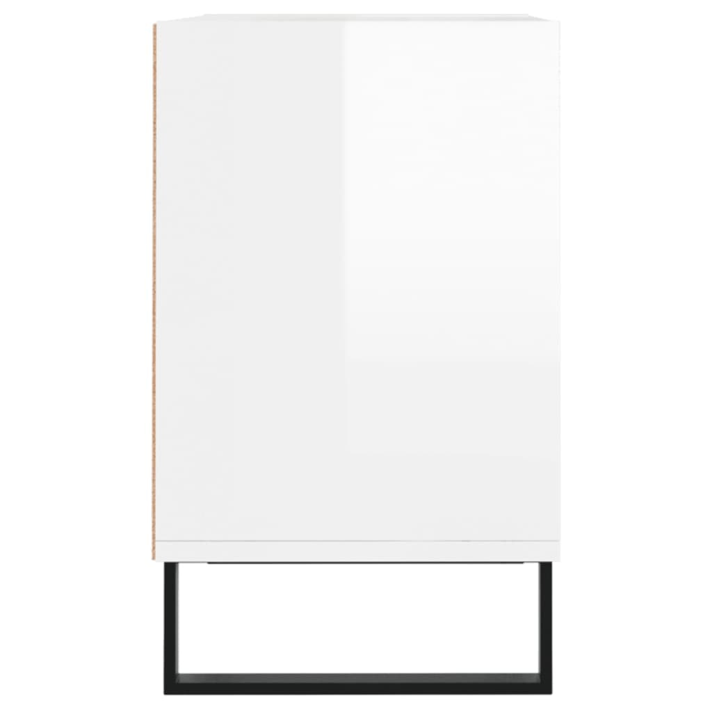 Tv-meubel 69,5x30x50 cm bewerkt hout hoogglans wit