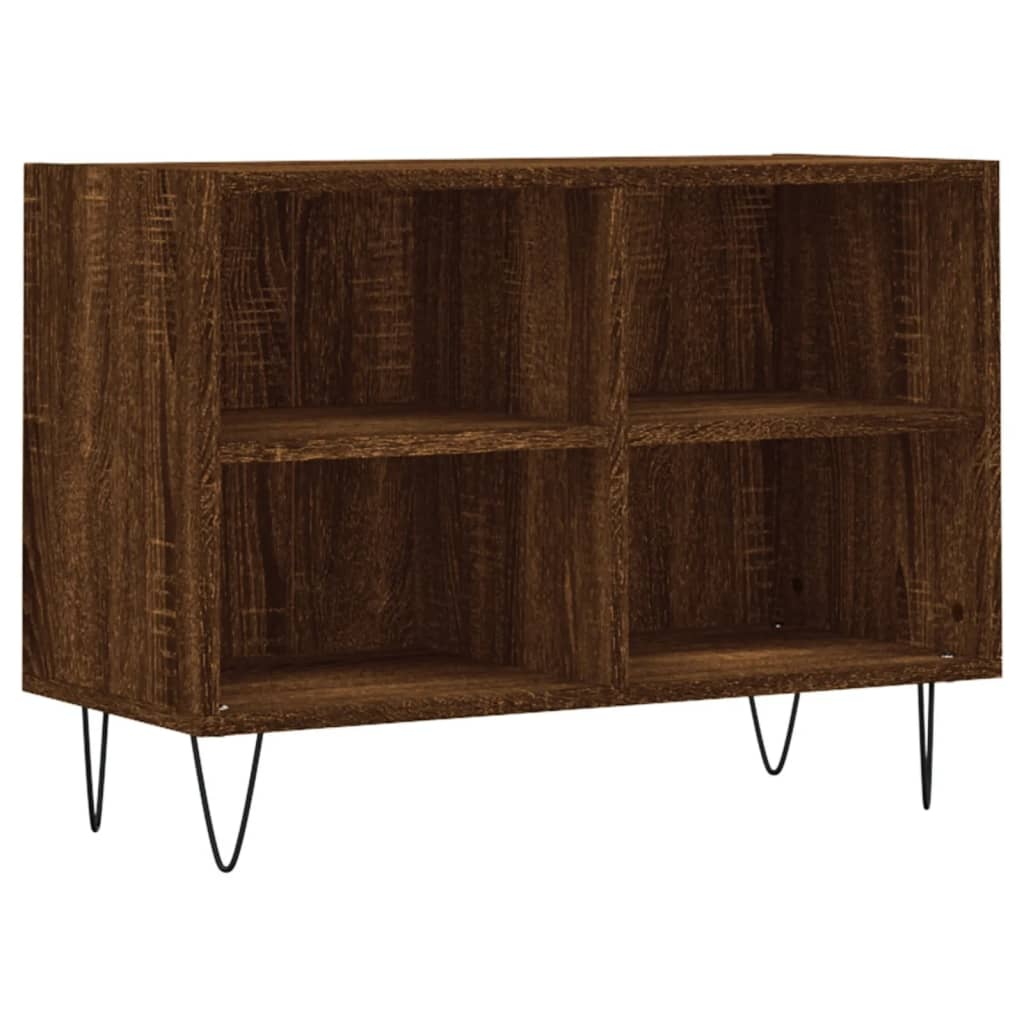 Tv-meubel 69,5x30x50 cm bewerkt hout bruineikenkleurig