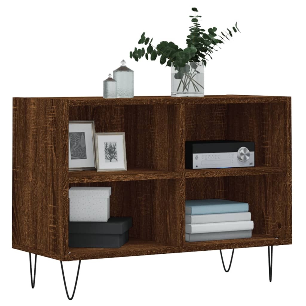 Tv-meubel 69,5x30x50 cm bewerkt hout bruineikenkleurig
