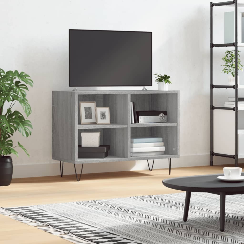 Tv-meubel 69,5x30x50 cm bewerkt hout grijs sonoma eikenkleurig
