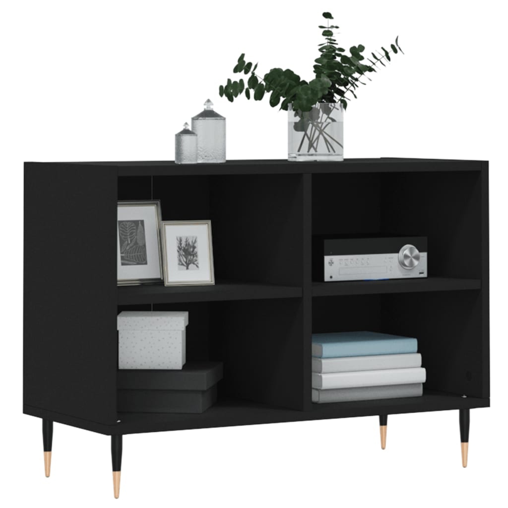 Tv-meubel 69,5x30x50 cm bewerkt hout zwart