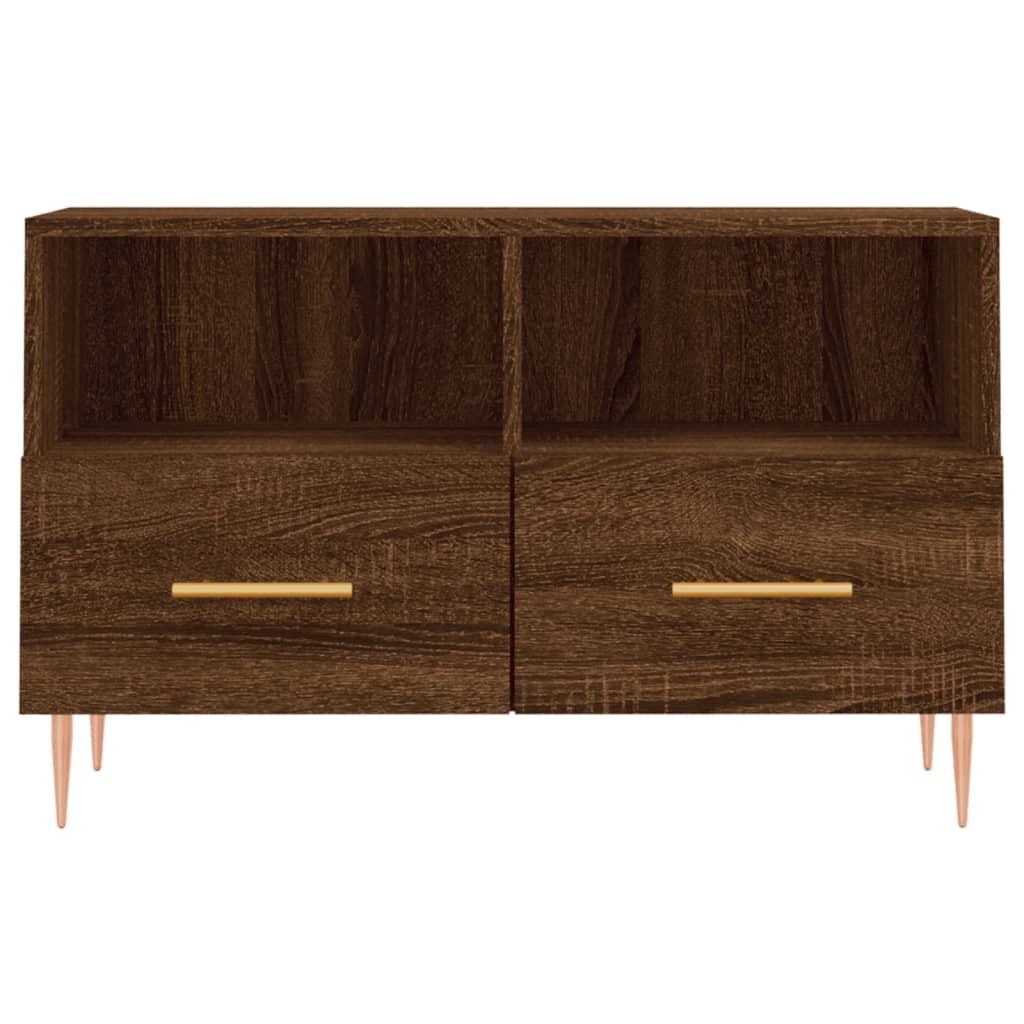 Tv-meubel 80x36x50 cm bewerkt hout bruineikenkleurig