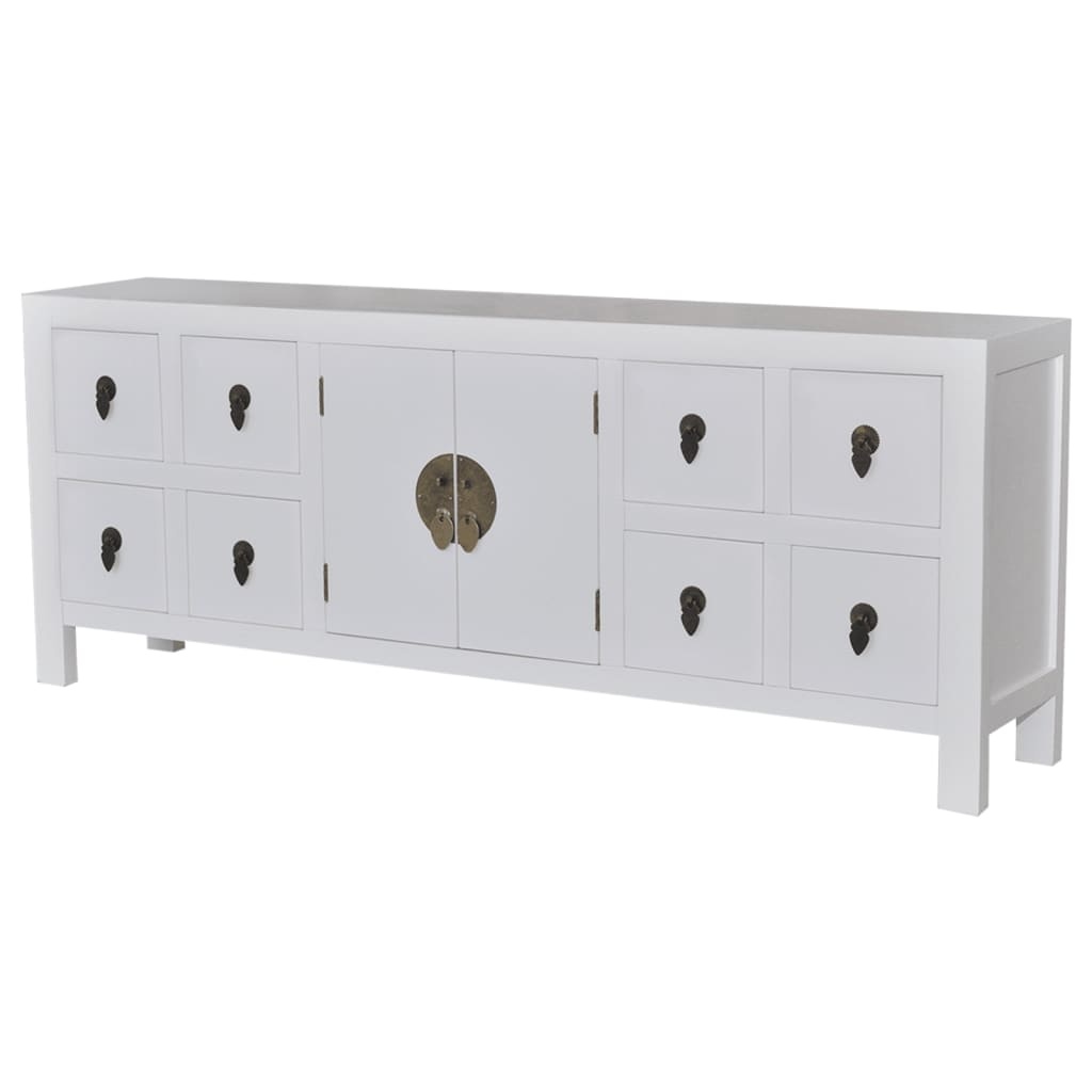 Tv-meubel 110x24x48 cm bewerkt hout wit