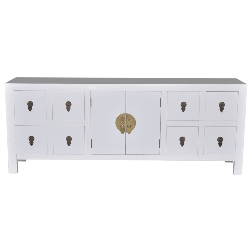 Tv-meubel 110x24x48 cm bewerkt hout wit