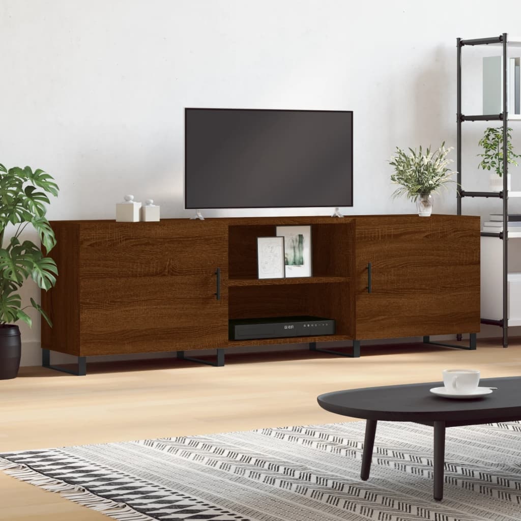 Tv-meubel 150x30x50 cm bewerkt hout bruineikenkleurig