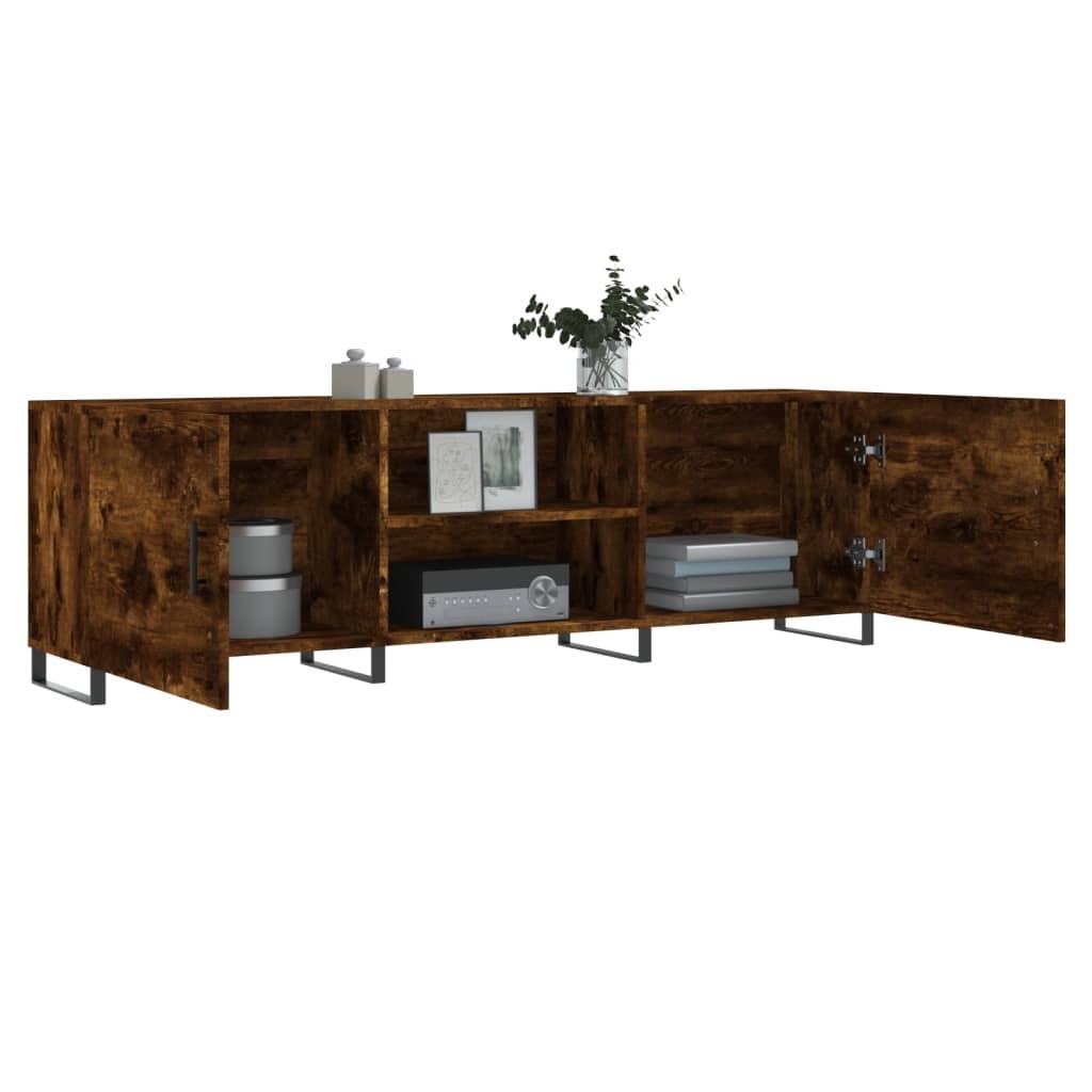 Tv-meubel 150x30x50 cm bewerkt hout bruineikenkleurig