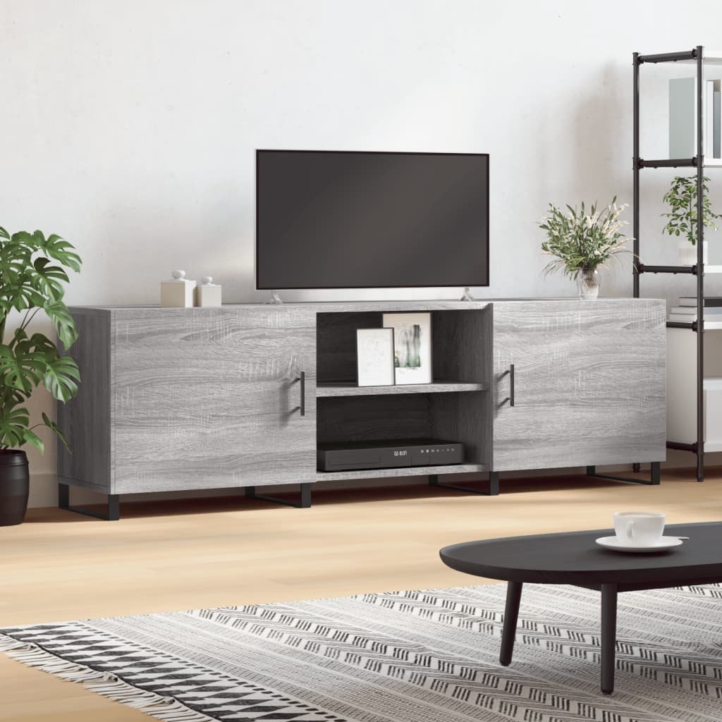 Tv-meubel 150x30x50 cm bewerkt hout grijs sonoma eikenkleurig