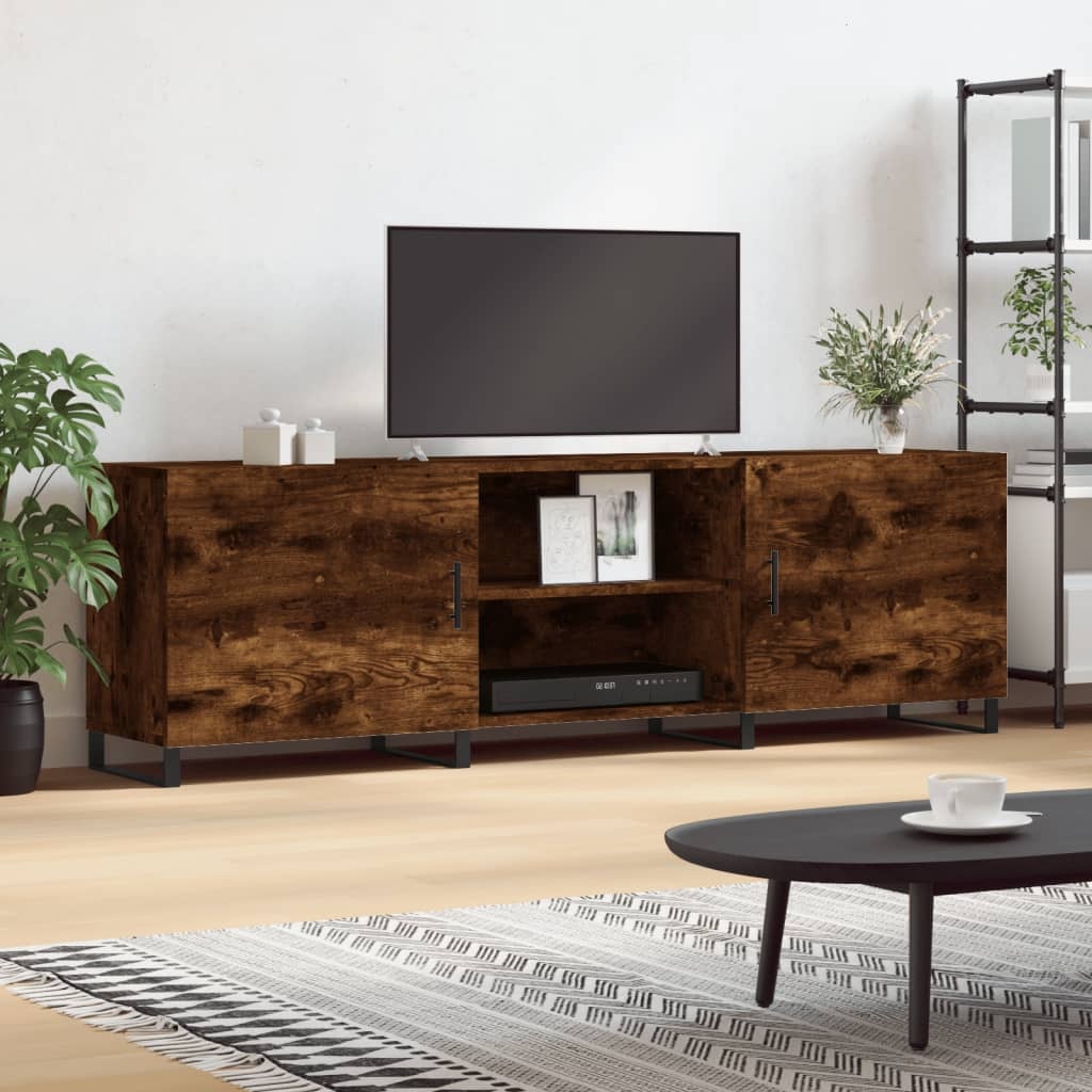 Tv-meubel 150x30x50 cm bewerkt hout gerookt eikenkleurig