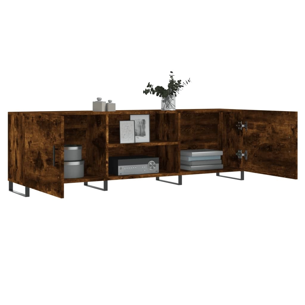 Tv-meubel 150x30x50 cm bewerkt hout gerookt eikenkleurig