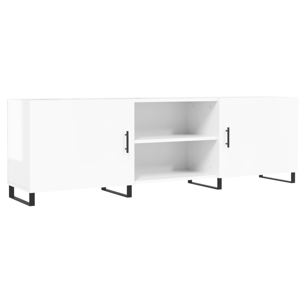 Tv-meubel 150x30x50 cm bewerkt hout hoogglans wit