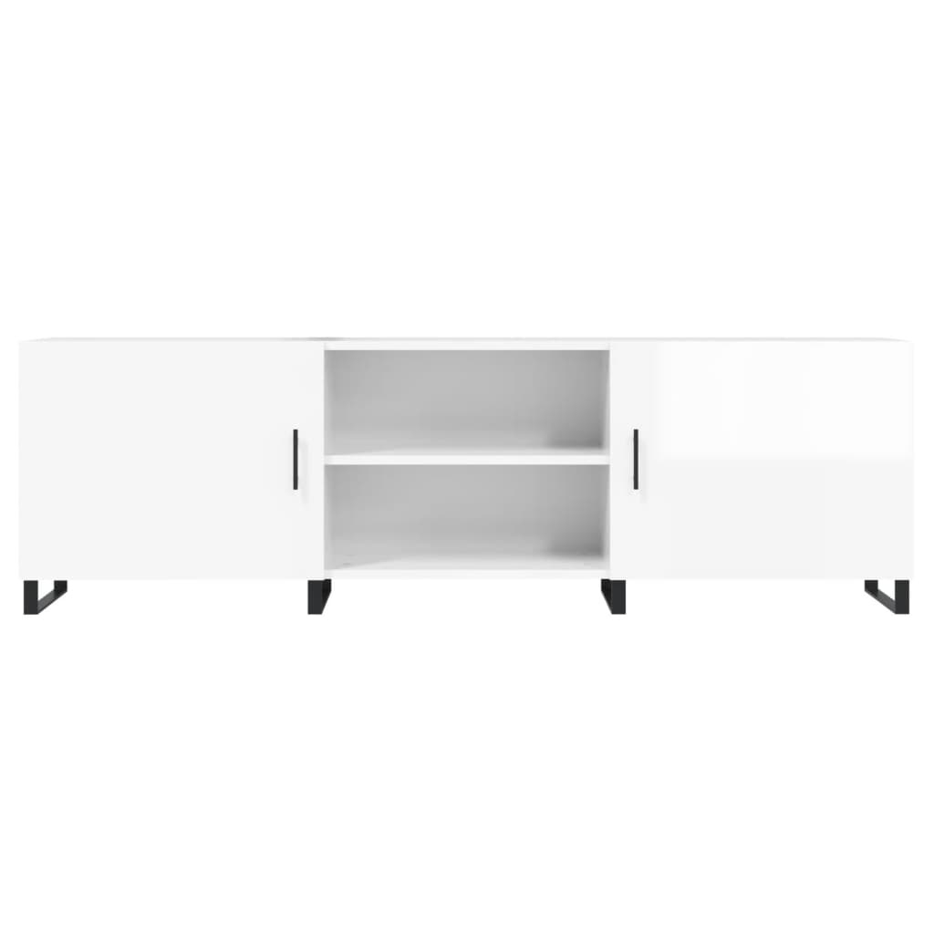 Tv-meubel 150x30x50 cm bewerkt hout hoogglans wit