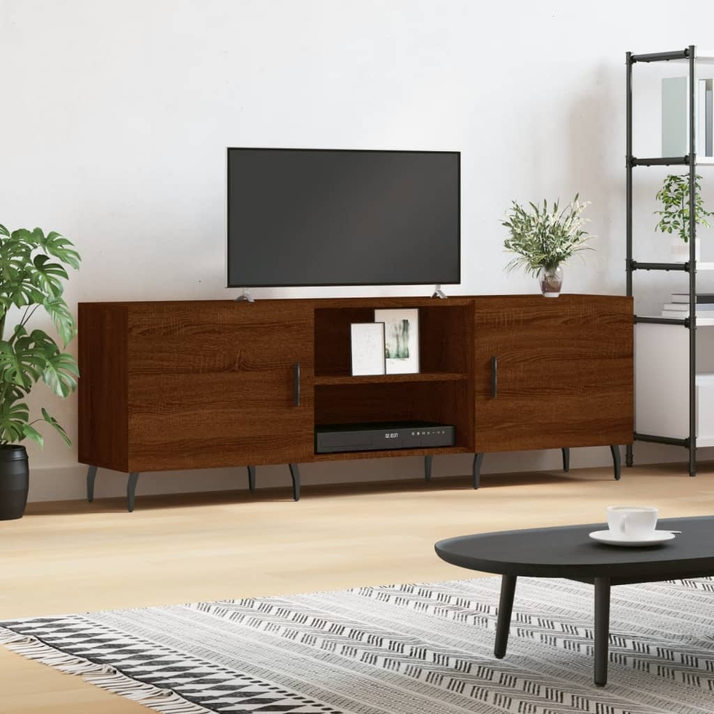 Tv-meubel 150x30x50 cm bewerkt hout bruin eikenkleur