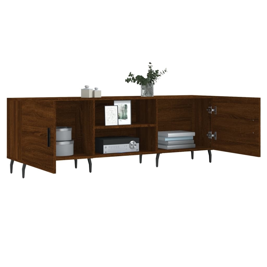 Tv-meubel 150x30x50 cm bewerkt hout bruin eikenkleur