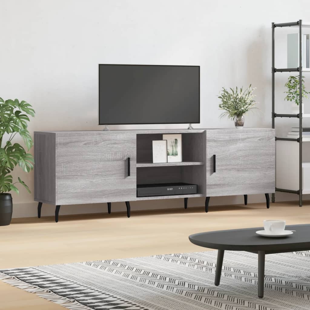Tv-meubel 150x30x50 cm bewerkt hout grijs sonoma eikenkleurig