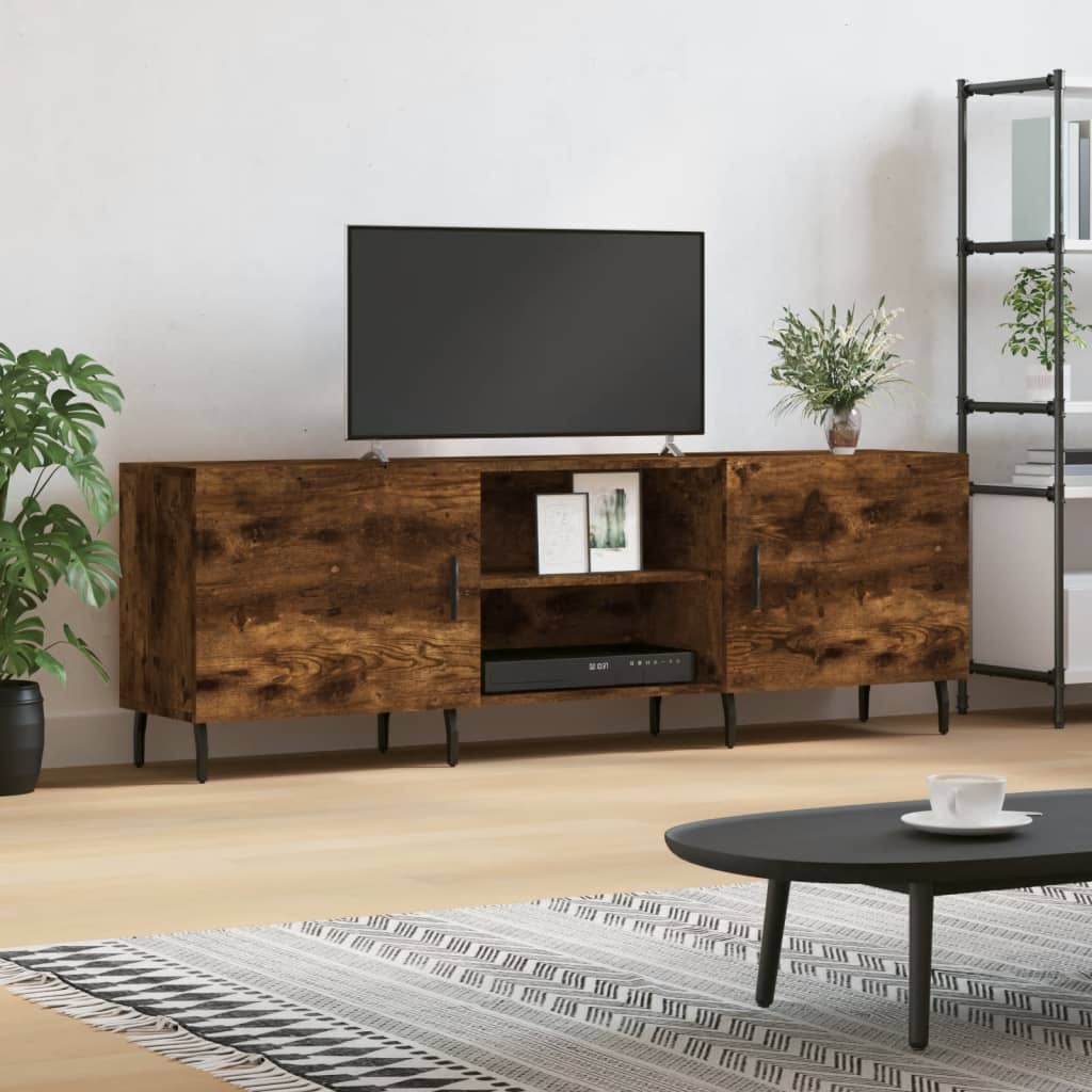 Tv-meubel 150x30x50 cm bewerkt hout gerookt eikenkleurig