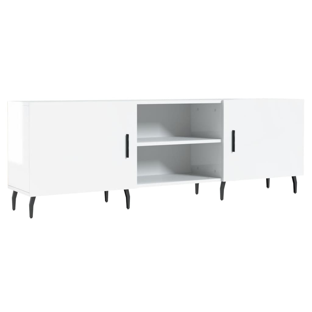 Tv-meubel 150x30x50 cm bewerkt hout hoogglans wit