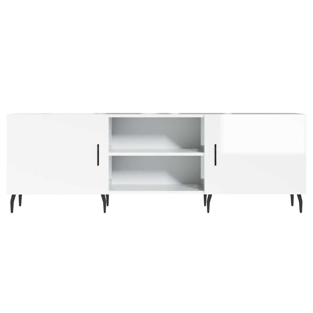Tv-meubel 150x30x50 cm bewerkt hout hoogglans wit