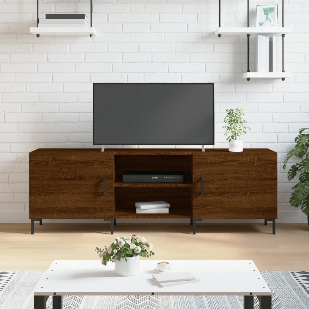 Tv-meubel 150x30x50 cm bewerkt hout bruineikenkleurig