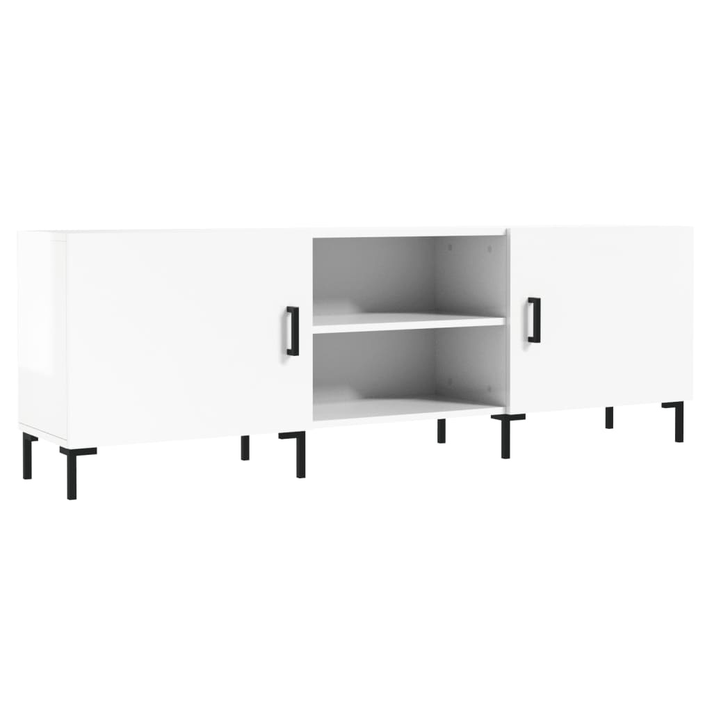 Tv-meubel 150x30x50 cm bewerkt hout hoogglans wit