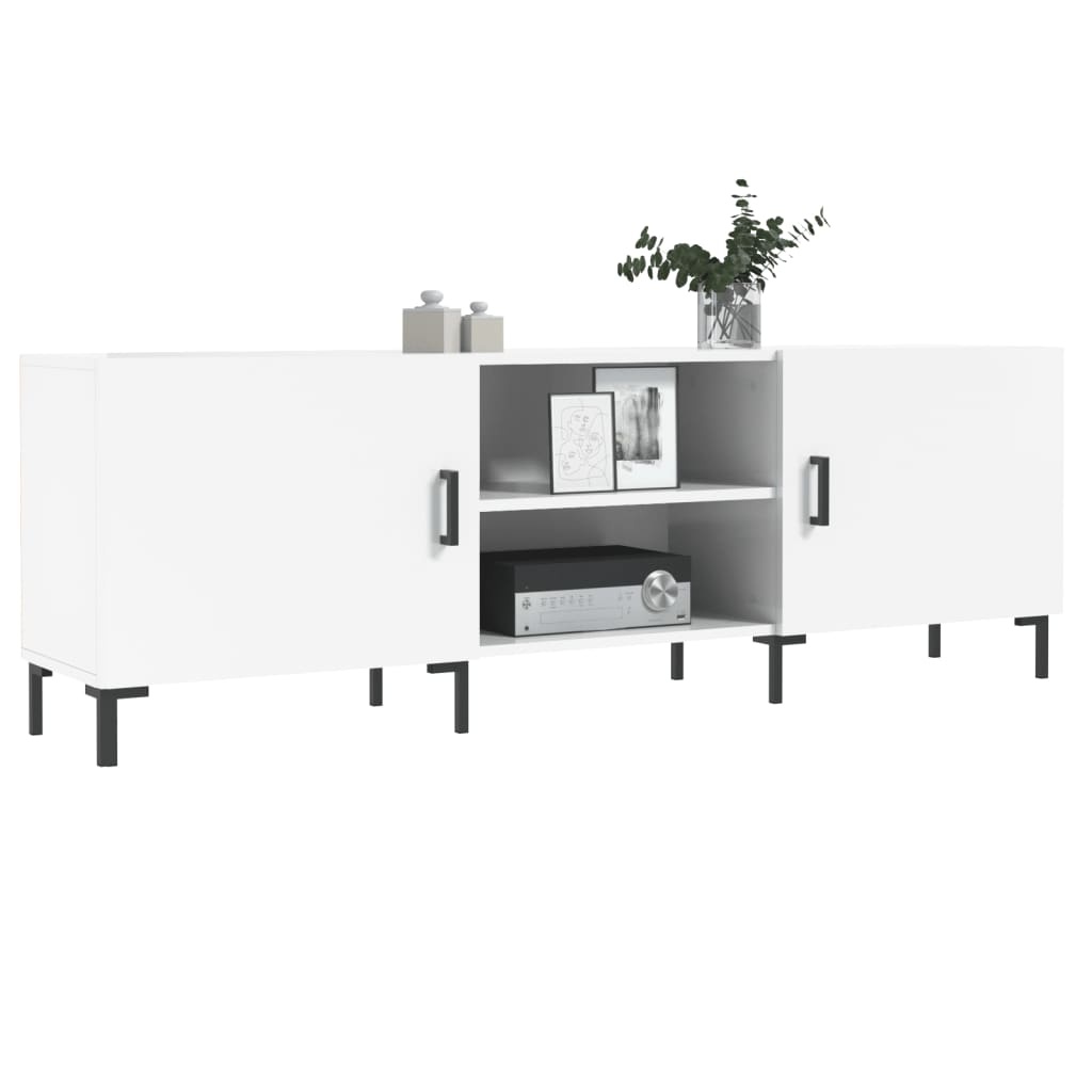 Tv-meubel 150x30x50 cm bewerkt hout hoogglans wit
