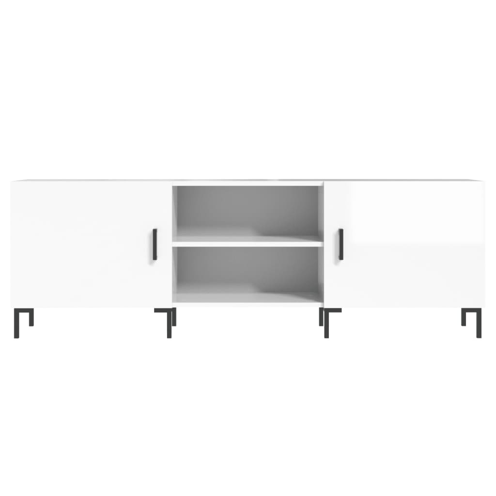 Tv-meubel 150x30x50 cm bewerkt hout hoogglans wit