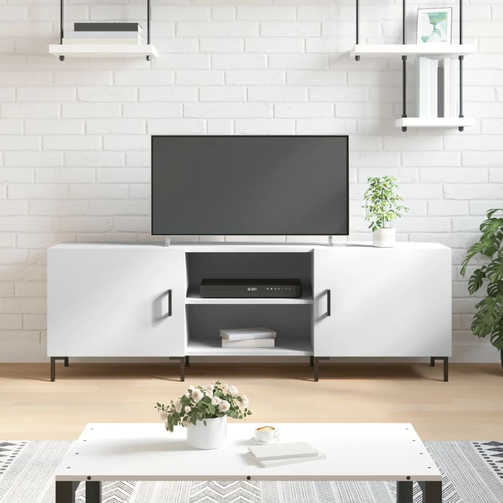Tv-meubel 150x30x50 cm bewerkt hout wit