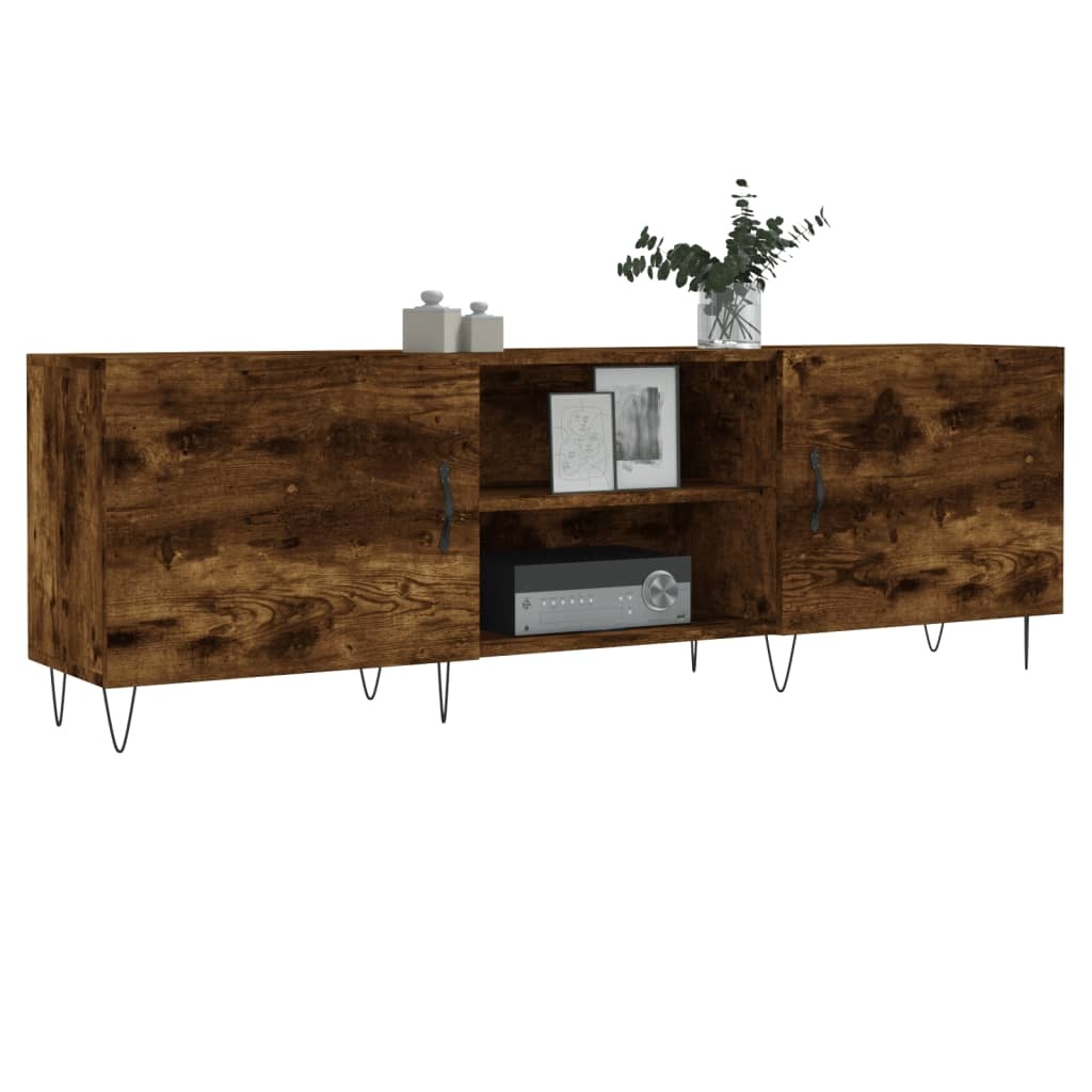 Tv-meubel 150x30x50 cm bewerkt hout gerookt eikenkleurig