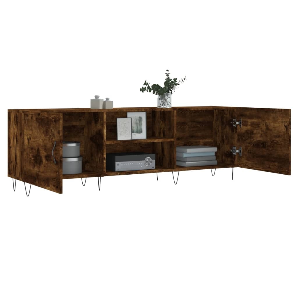 Tv-meubel 150x30x50 cm bewerkt hout gerookt eikenkleurig