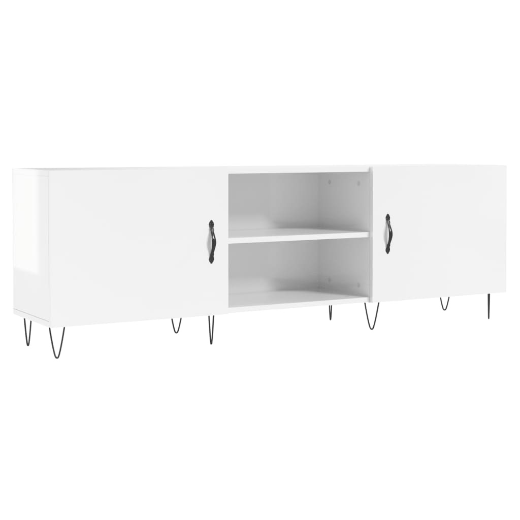 Tv-meubel 150x30x50 cm bewerkt hout hoogglans wit