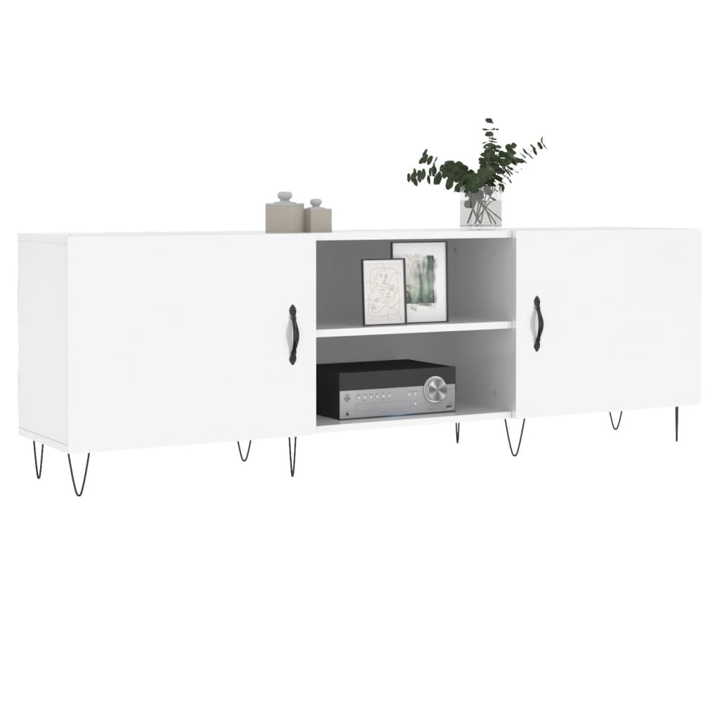 Tv-meubel 150x30x50 cm bewerkt hout hoogglans wit