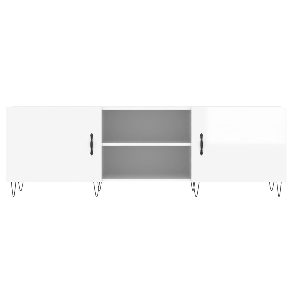 Tv-meubel 150x30x50 cm bewerkt hout hoogglans wit