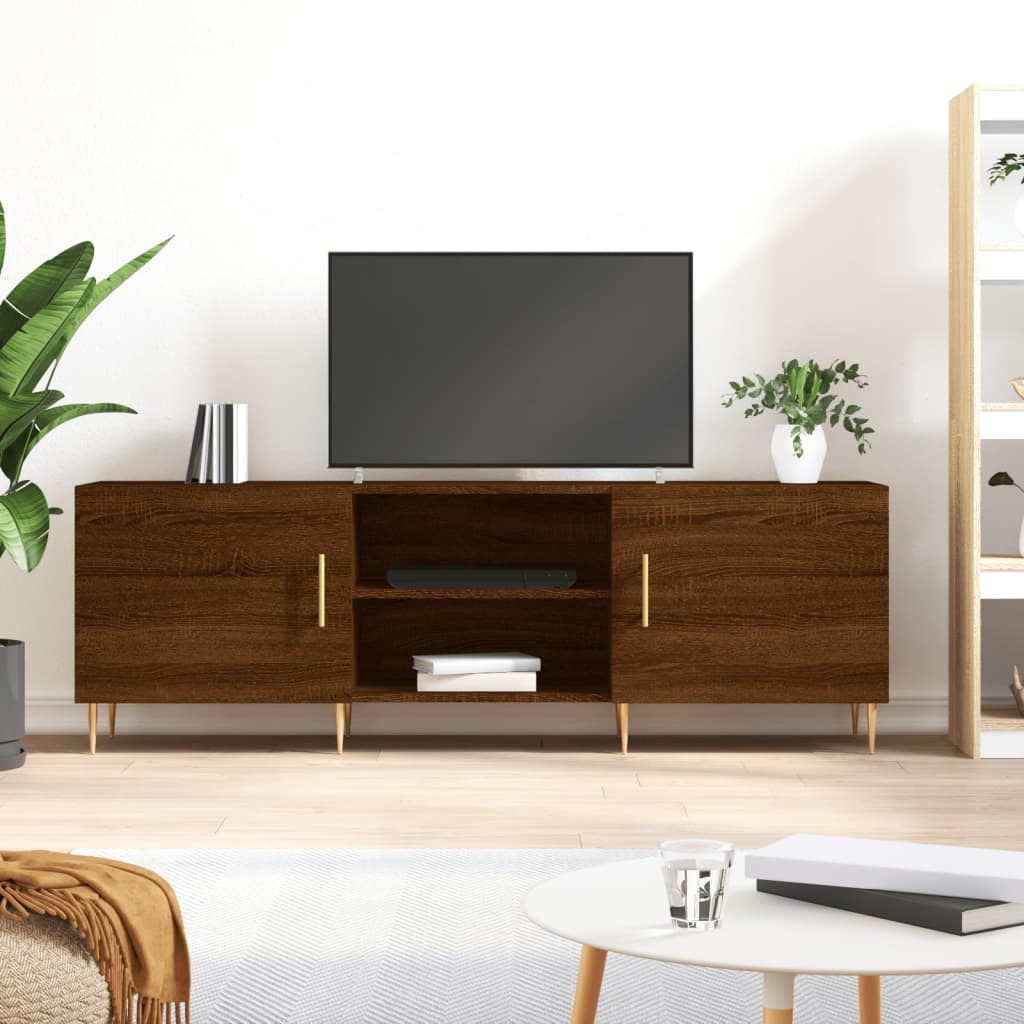 Tv-meubel 150x30x50 cm bewerkt hout bruineikenkleurig