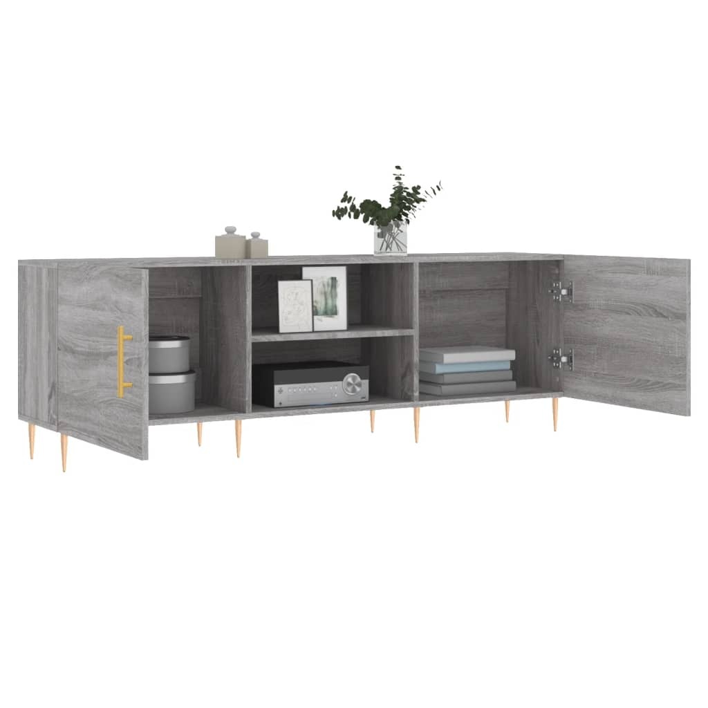 Tv-meubel 150x30x50 cm bewerkt hout grijs sonoma eikenkleurig