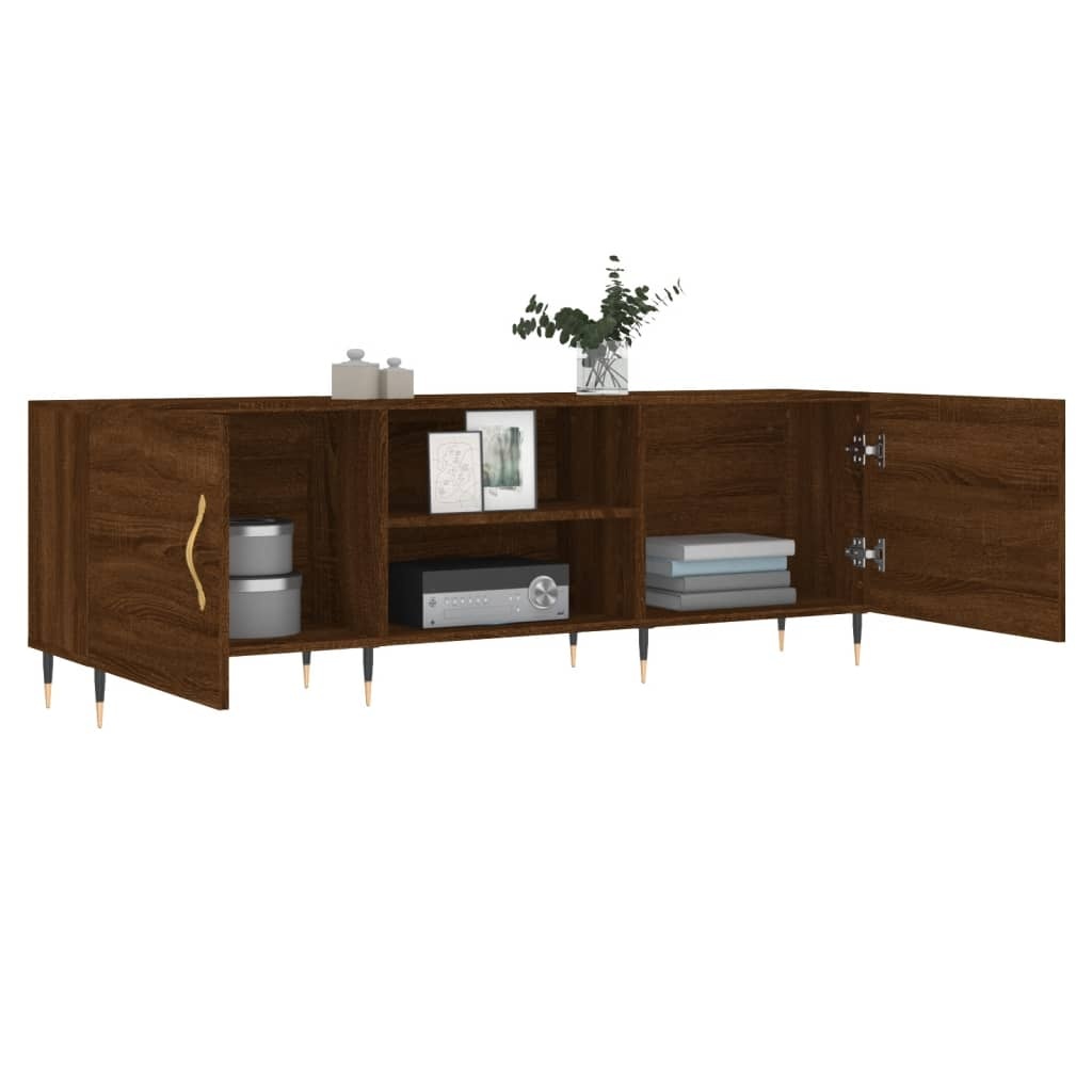 Tv-meubel 150x30x50 cm bewerkt hout bruineikenkleurig