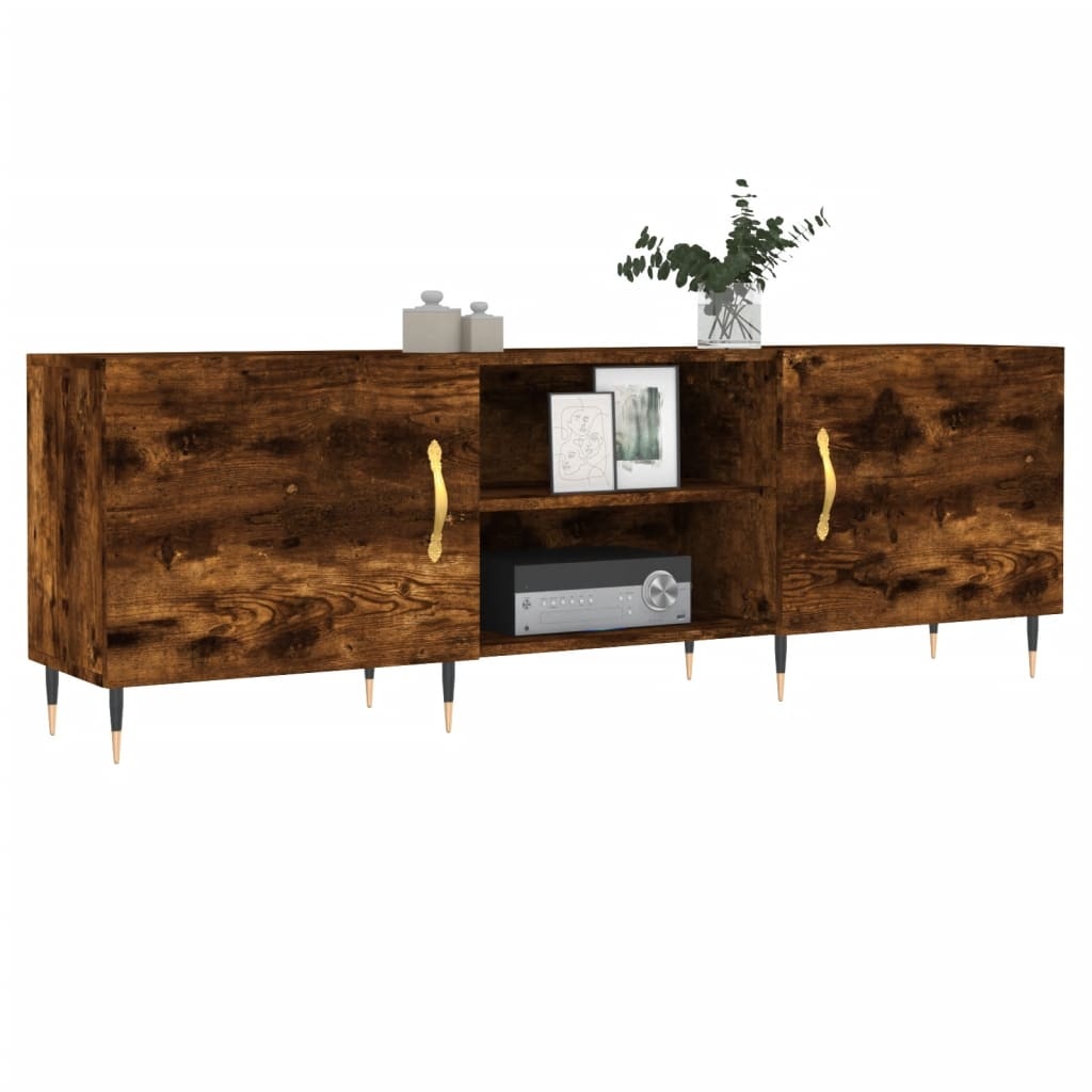 Tv-meubel 150x30x50 cm bewerkt hout gerookt eikenkleurig