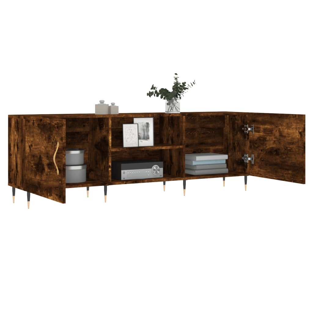 Tv-meubel 150x30x50 cm bewerkt hout gerookt eikenkleurig