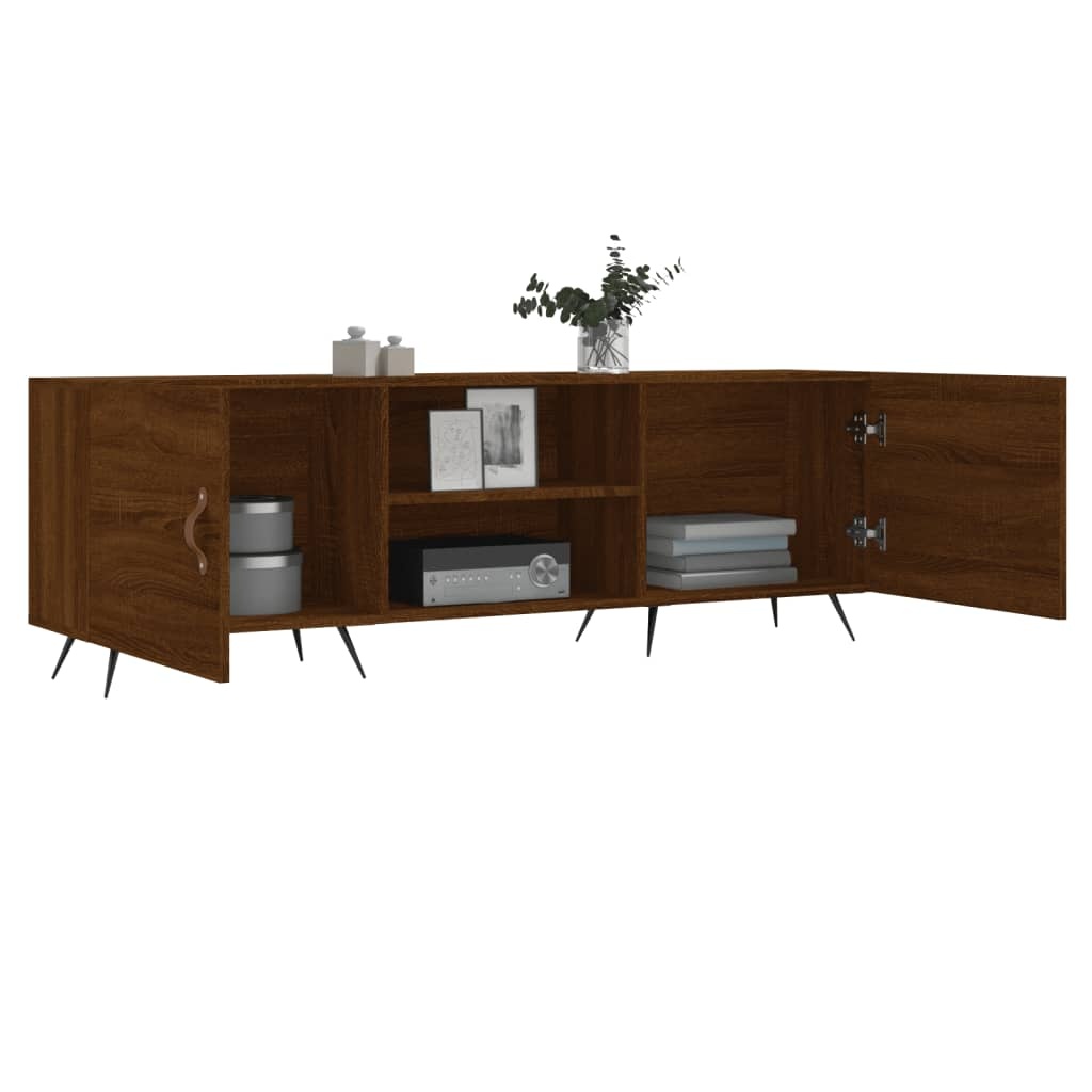 Tv-meubel 150x30x50 cm bewerkt hout bruineikenkleurig