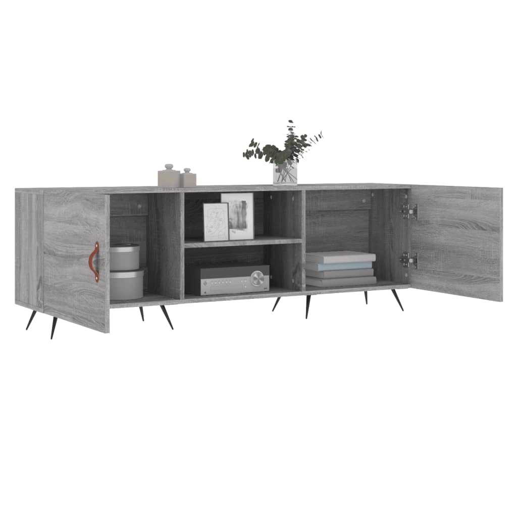 Tv-meubel 150x30x50 cm bewerkt hout grijs sonoma eikenkleurig