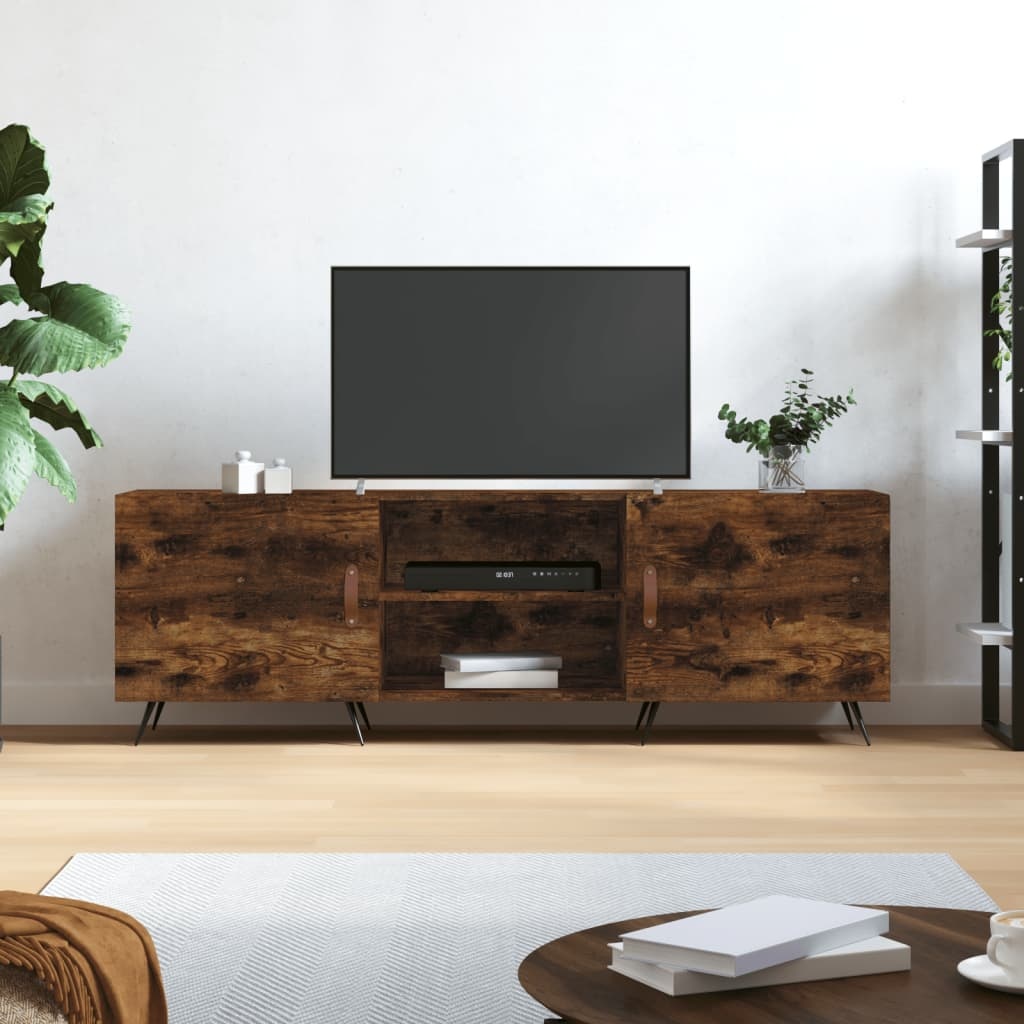 Tv-meubel 150x30x50 cm bewerkt hout gerookt eikenkleurig