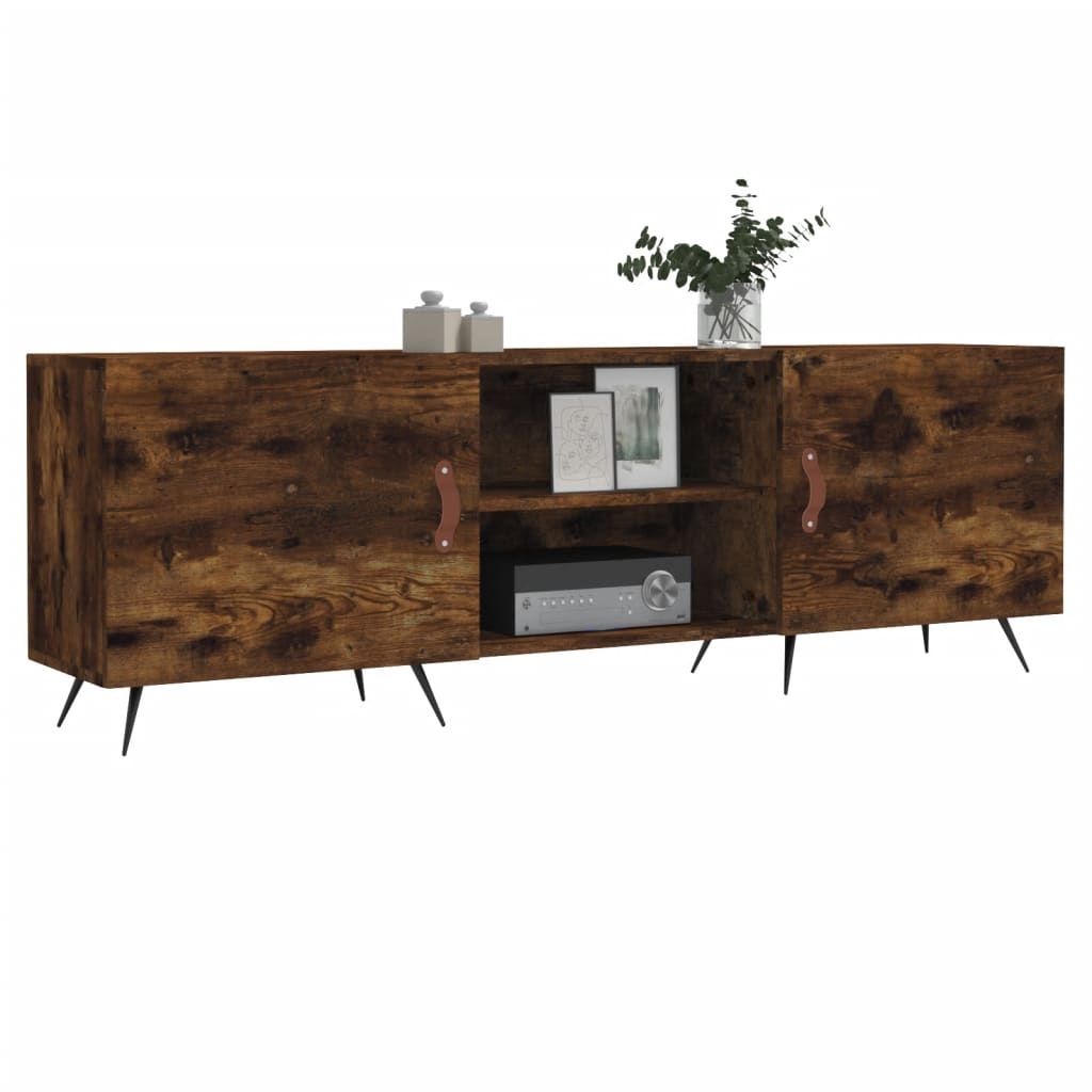 Tv-meubel 150x30x50 cm bewerkt hout gerookt eikenkleurig
