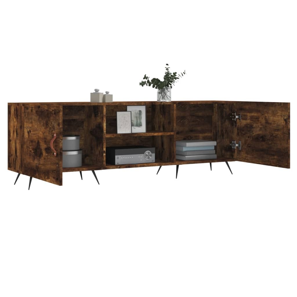 Tv-meubel 150x30x50 cm bewerkt hout gerookt eikenkleurig