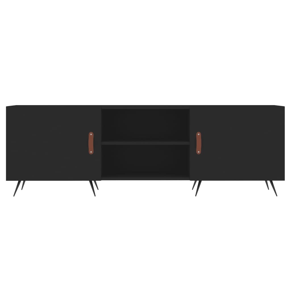 Tv-meubel 150x30x50 cm bewerkt hout zwart